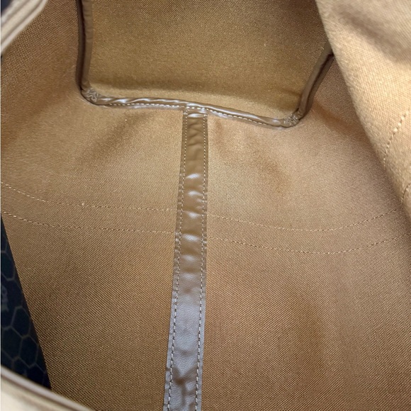 Christian Dior Monogram Honeycomb Boston Bag Purse Duffel Black Brown Leather - Picture 12 of 12